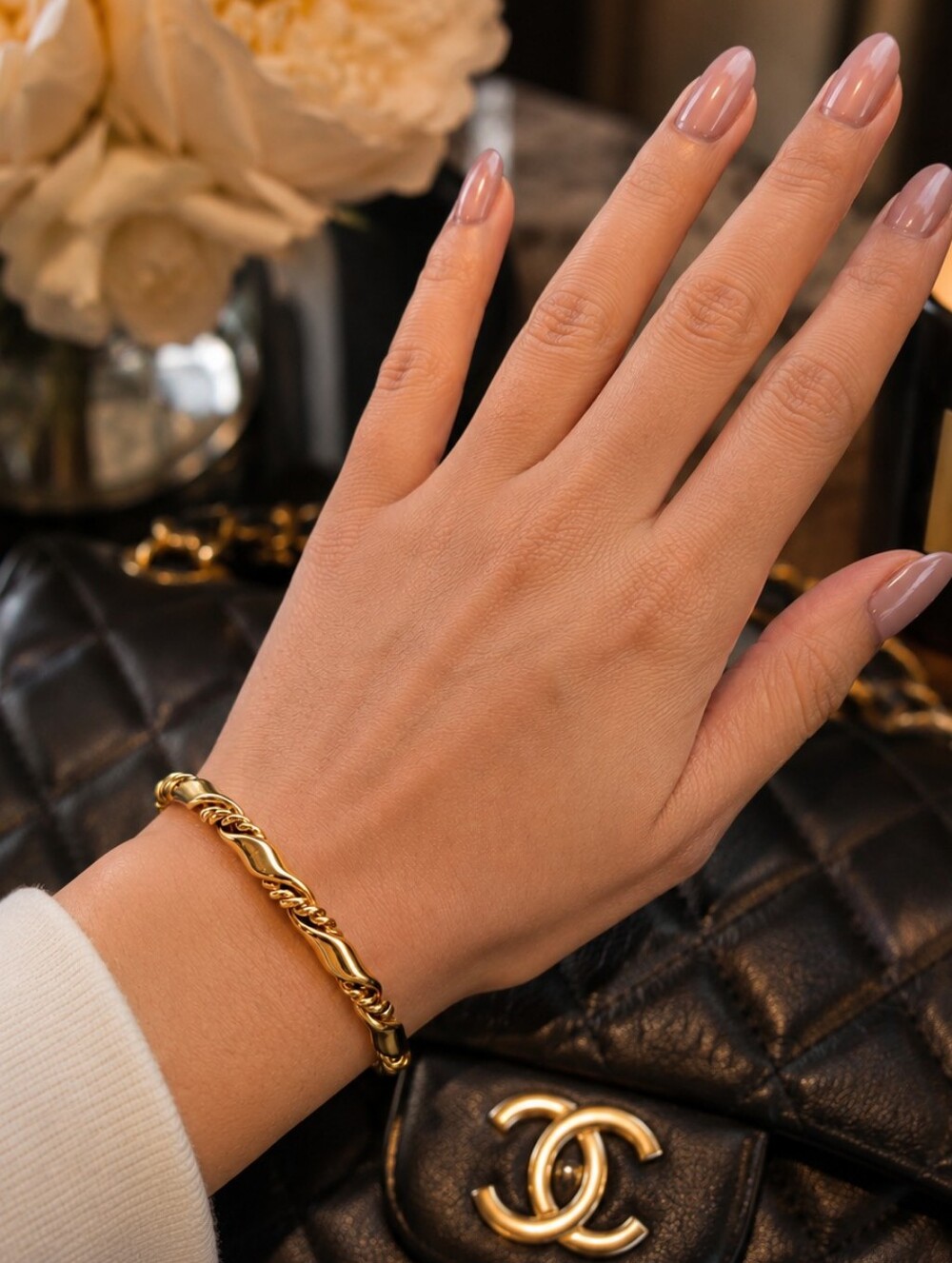 Couture Twist Gold-Tone Bangle Bracelet